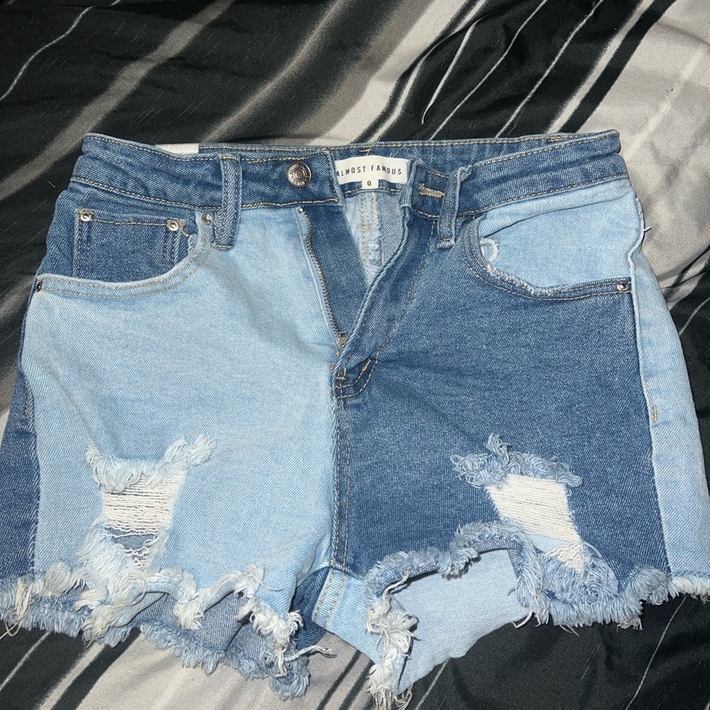 Almost Famous Blue Distressed Jean Shorts